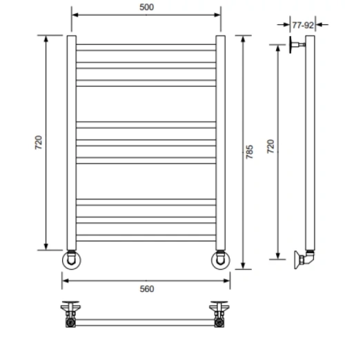 Полотенцесушитель Veconi Vero-A V8050GR-A 50х80 водяной графит - фото 3