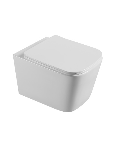 Унитаз подвесной Agger AT04100 белый с сиденьем микролифт каскадный смыв - фото 2