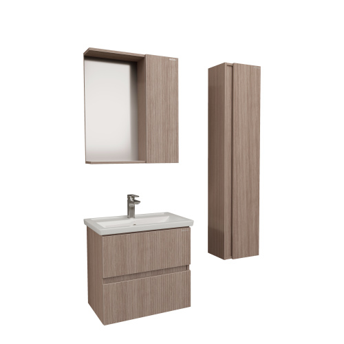 Шкаф-пенал Grossman Юнит 208012 30х25х135 подвесной цвет кадена вуд - фото 2