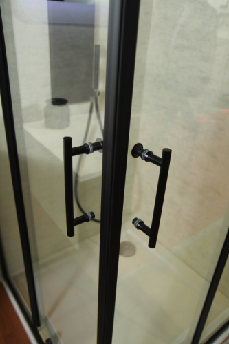 Душевой уголок Cezares ECO ECO-O-A-2-90-C-NERO 90х90 стекло прозрачное профиль черный без поддона - фото 3