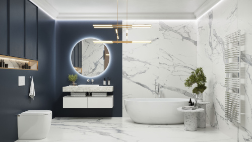 Столешница Velvex UNIT st.UNI.100-630 100х50х11 подвесная цвет белый мрамор - фото 3