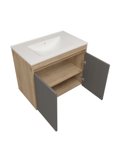 Фасад для тумбы под раковину Teymi Netta T60613 36х2х53 цвет графит - фото 3