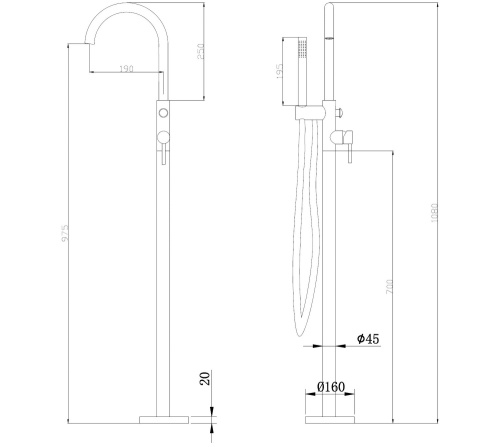 Смеситель Abber Wasser Kreis AF8115RGN напольный золото розовое - фото 3