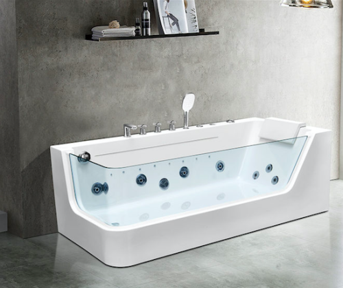 Ванна акриловая гидромассажная Frank 201759000 170х80 угловая асимметричная с каркасом - фото 4
