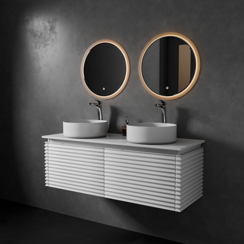 Тумба с раковиной+зеркало Art Decco Jacqueline (Жаклин) AJC12W34D3M0 120x45x40 подвесная цвет белый - фото 2