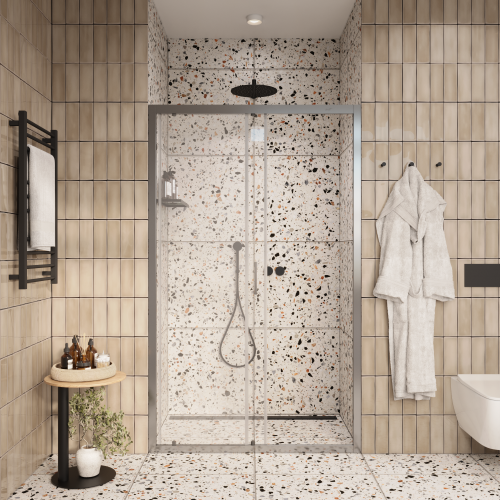 Душевая дверь Cerutti SPA GLORIA D120 120х195 стекло прозрачное профиль хром глянцевый - фото 5