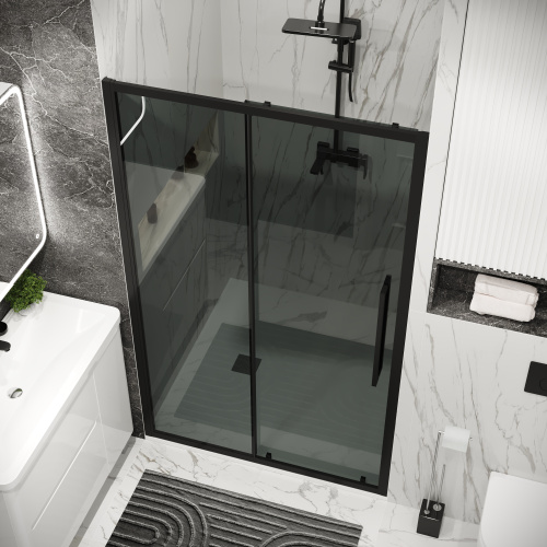 Душевая дверь Grossman Cosmo 100.K33.02.130.21.10 130х195 стекло тонированное профиль черный матовый - фото 5