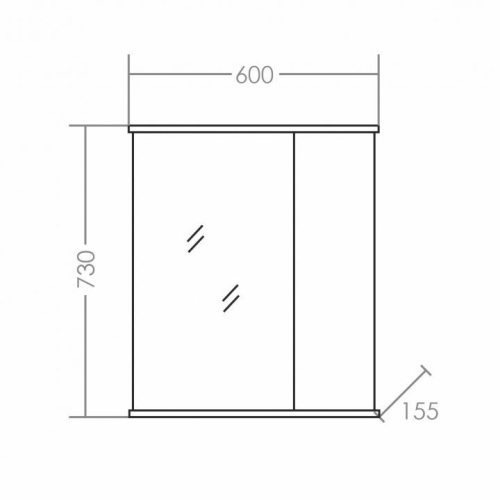 Зеркало-шкаф СанТа Прима 101112 60х16х75 подвесной цвет белый - фото 3