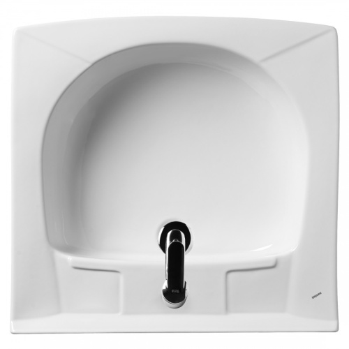 Раковина из сантехнического фарфора Santek Пилот 1WH301971 62х60 над стиральной машиной цвет белый 1 отверстие под смеситель - фото 3