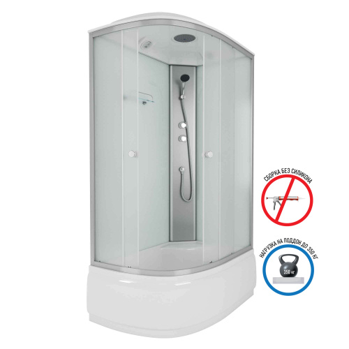 Душевая кабина Niagara Eco E120/80/40R/MT 120х80 асимметричная с крышей ориентация правая