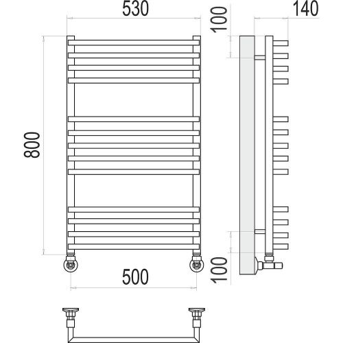 Полотенцесушитель Terminus 4670078513403 53х80 водяной хром - фото 3