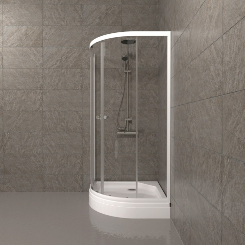 Душевой уголок Тритон Ультра Щ0000061806 90х90 стекло прозрачное профиль белый с поддоном - фото 5