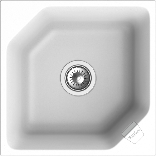 Кухонная мойка Rivelato LOCUS LS-50 brina 50х50 цвет белый - фото 2