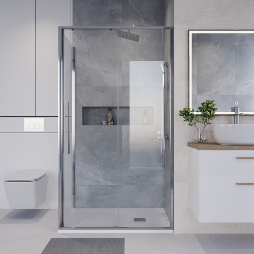 Душевой уголок Niagara Nova NG-64-13A-A80-34 130х80 стекло прозрачное профиль хром глянцевый без поддона - фото 4