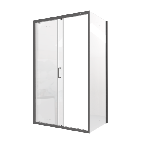 Душевой уголок Cerutti SPA GLORIA120B 80х120 стекло прозрачное профиль черный без поддона - фото 3