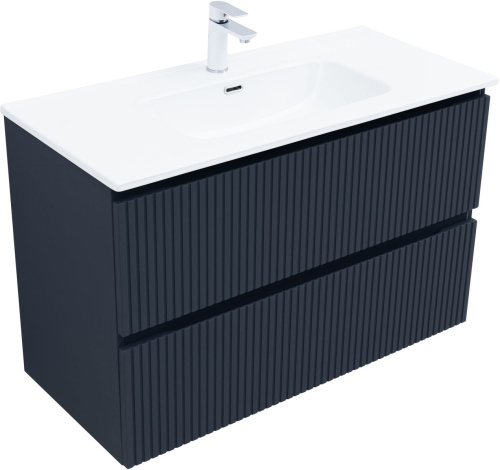 Тумба под раковину Aquanet Джейн (Flat) 00335431 100х45х64 подвесная цвет синий - фото 5