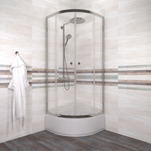 Душевой уголок Тритон Ультра Щ0000072617 80х80 стекло прозрачное профиль белый с поддоном - фото 5