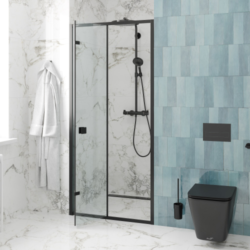 Душевая дверь Cerutti SPA BELLA D91B 90х195 стекло прозрачное профиль черный - фото 4