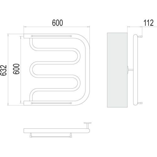 Полотенцесушитель Terminus 4620768880919 60х63 водяной хром - фото 3