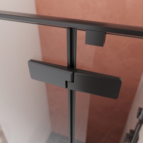 Душевая дверь Cezares LINER LINER-B-12-90-C-NERO-L 90х195 стекло прозрачное профиль черный - фото 3