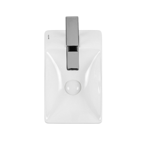 Раковина из сантехнического фарфора Bond Cube S12-380R 38х22 накладная цвет белый глянцевый 1 отверстие под смеситель - фото 2