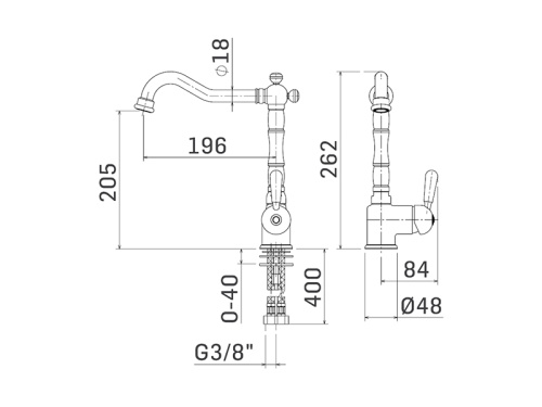 Смеситель для кухни Mamoli Epoca 746907250 на столешницу хром - фото 2