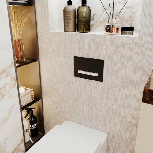 Клавиша смыва механическая Lavinia Boho RelFix 38050601 цвет черный матовый/белый - фото 4