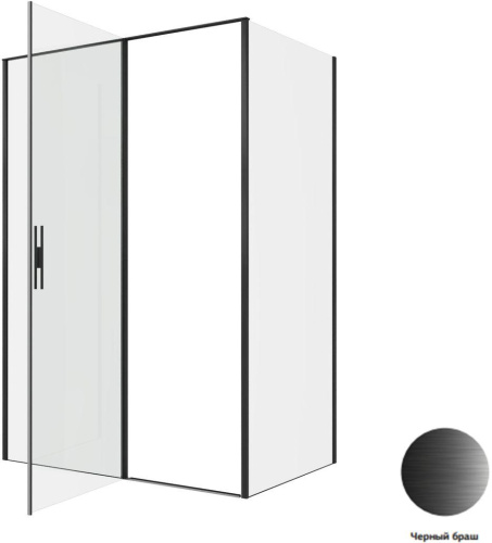 Душевой уголок Allen Brau Priority 3.31036.BBA + 3.31045.BBA 140х90 стекло прозрачное профиль черный без поддона - фото 4