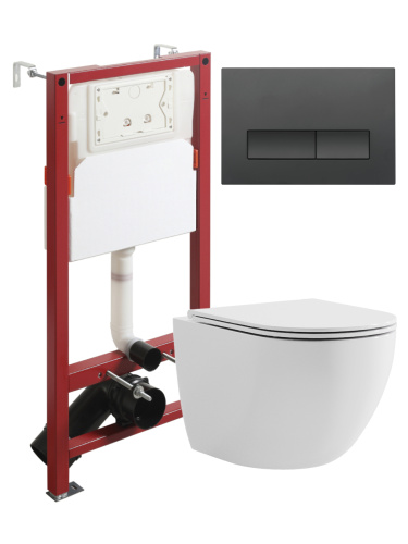 Комплект унитаз с инсталляцией и клавишей смыва Agger ATI03100+APB244 - фото 2