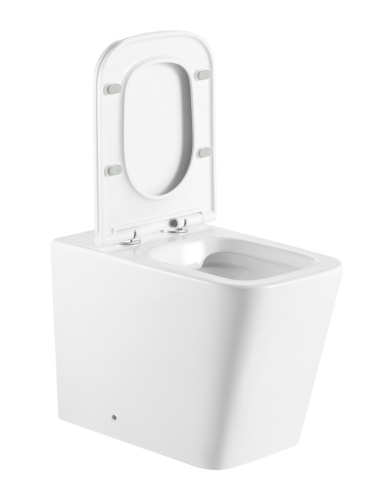 Унитаз приставной Iberica Blanca Toledo alto IB.TLA.331.1B1 белый с сиденьем микролифт безободковый каскадный смыв - фото 4