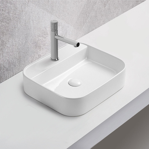 Раковина из сантехнического фарфора Vincea VBS-50550 40х50 накладная цвет белый 1 отверстие под смеситель