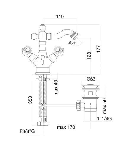 Смеситель Fiore 09CR0635 на биде хром - фото 3