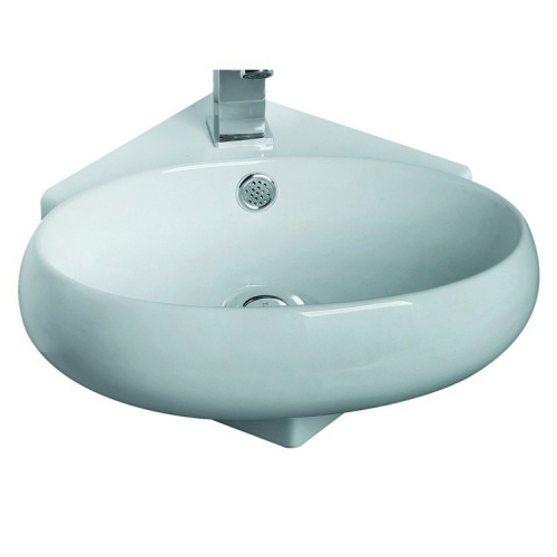 Раковина из санфаянса CeramaLux 9359 35х35 подвесная цвет белый 1 отверстие под смеситель - фото 5