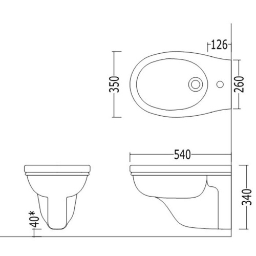 Биде Devon Devon Rose IBBID1FSRO подвесное - фото 2
