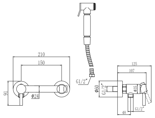 Смеситель Savol S-FXQ006C настенный золото матовое - фото 2