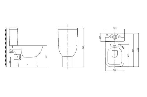 Унитаз напольный с бачком Taliente Elegia Vortex EG25065 белый с сиденьем микролифт безободковый душевой смыв - фото 4