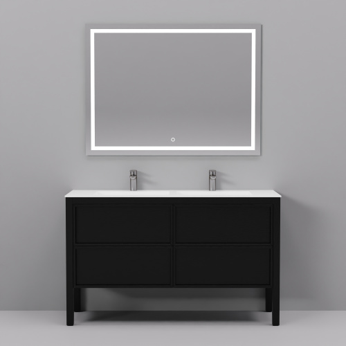 Тумба с раковиной+зеркало Art Decco Elisa (Элиса) AES14F78D1MF 140x45x85 напольная цвет черный дуб - фото 2