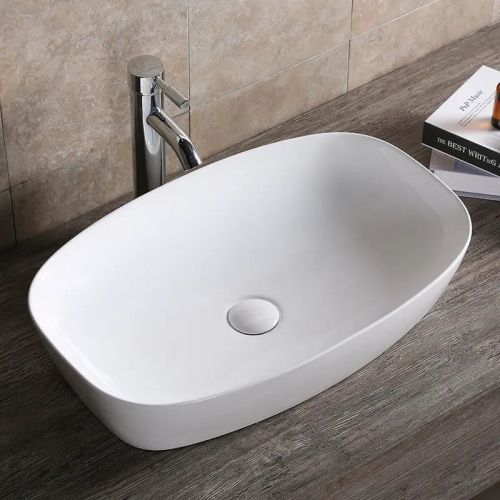 Раковина из сантехнического фарфора Cerutti SPA CR0063 60х40 накладная цвет белый без отверстий под смеситель