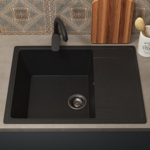 Кухонная мойка Uperwood ECON UPD-202 4010202107 65х50 цвет черный - фото 3