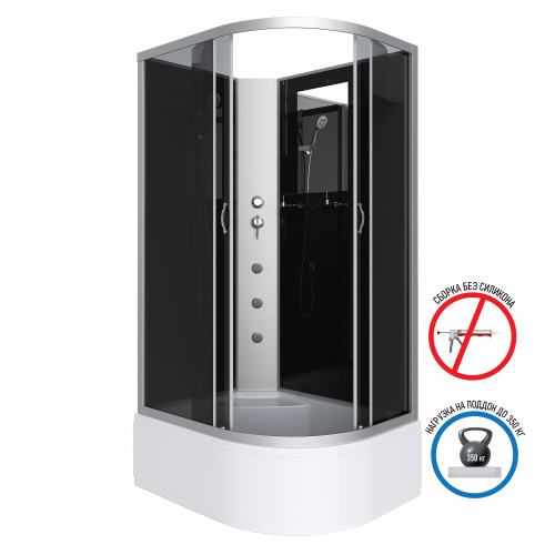 Душевая кабина Niagara Classic 25101434LBKG 120х80 асимметричная без крыши ориентация левая - фото 2