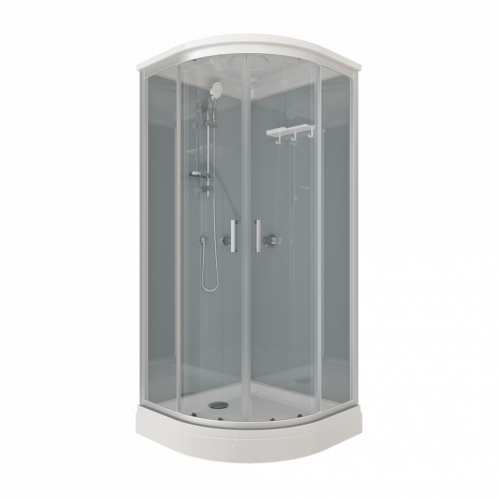 Душевая кабина Тритон Прайм-Сатин Щ0000071581 90х90 четверть круга с крышей ориентация универсальная - фото 4