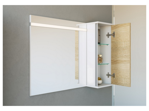 Шкаф-пенал Aqwella Y Mai.04.25 25х17х65 подвесной цвет белый/коричневый - фото 2