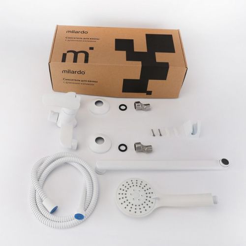 Смеситель для ванны Milardo Rora RORWT00M10 настенный белый - фото 2