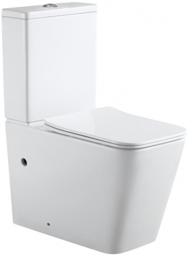 Чаша унитаза напольная Aquanet Tavr Tavr 2.0 C1 цвет белый без бачка с сиденьем микролифт безободковая каскадный смыв - фото 2