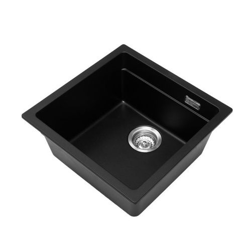 Кухонная мойка Grandex Aqua 500105 46х45 цвет черный металлик поверхность матовая - фото 2