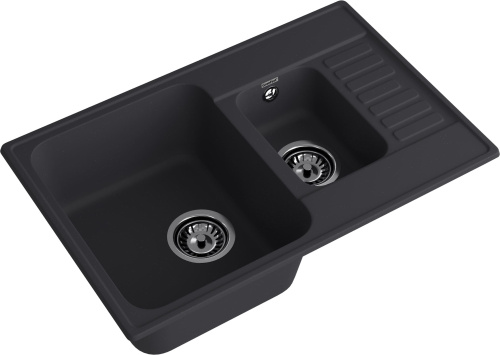 Кухонная мойка Granfest Quarz 21К черный 74х48 цвет черный поверхность матовая - фото 2