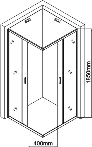 Душевой уголок Aquanet SE-800S 80х80 стекло прозрачное профиль хром глянцевый без поддона - фото 3