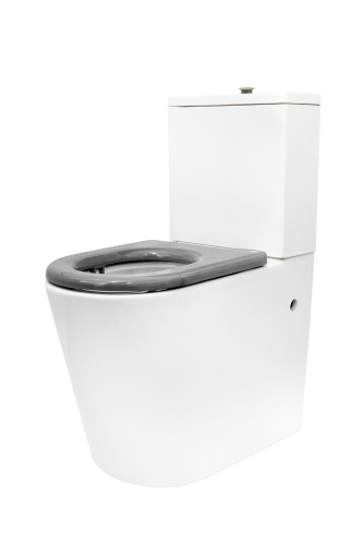 Унитаз напольный с бачком Dstrana 4620 белый без сиденья безободковый каскадный смыв - фото 4