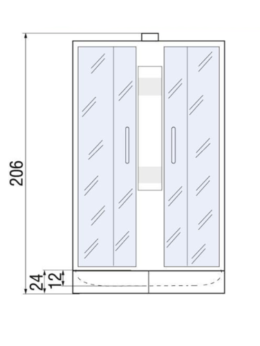 Душевая кабина River NARA Б/К 90/70/24 MT L (10000003637) 90х70 четверть круга без крыши ориентация универсальная - фото 2