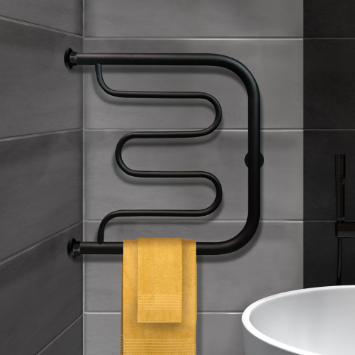 Полотенцесушитель Indigo Standart FSW60-50BR 50х63 водяной черный муар - фото 5